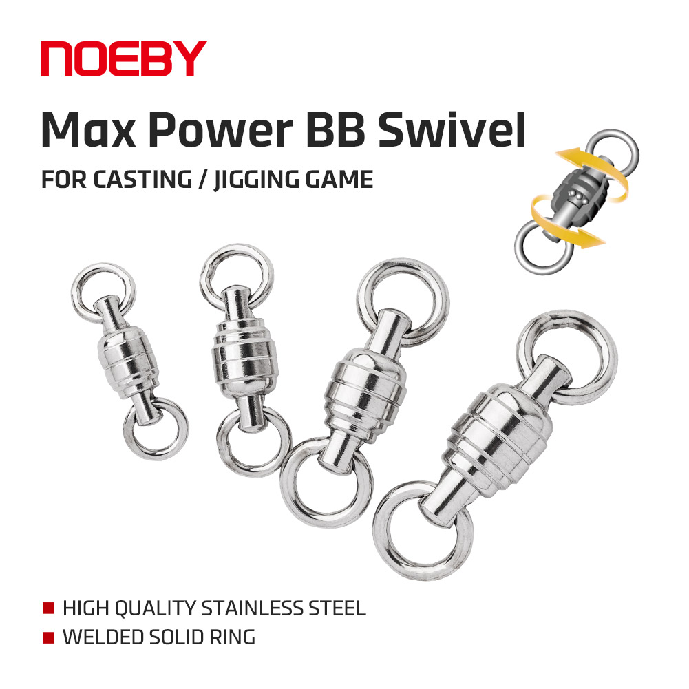 Fishing Equipment Tackle - NOEBY Max Power BBスイベル 高品質ステンレス溶接ソリッドリング #