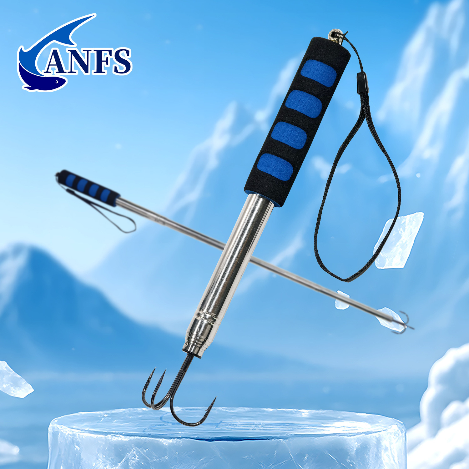 Saltwater Fishing Hook - ANFS 1pc伸縮式フィッシングガフ、ステンレススチールトリプルフックとEVAハンドル付き - 淡水・海水釣りに最適