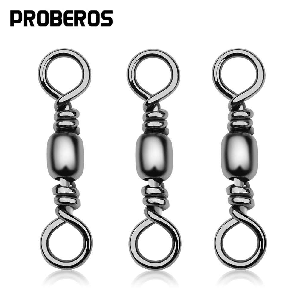 Saltwater Fishing Hook - 100 個釣りスイベルコネクタバレルステンレス真鍮淡水ローリング海水リーダーラインフッククリップ安全ピン