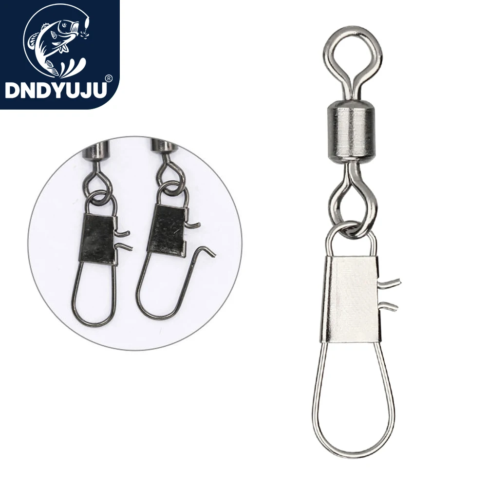 Fishing Equipment Tackle - DNDYUJU 50 個釣りコネクタローリングスイベルインターロックスナップ付きステンレス鋼スナップ釣り針ルアータックル釣り用品