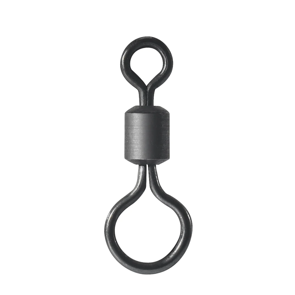 Fishing Equipment Tackle - 100個入り 鯉釣り用スイベル ビッグアイ ローリングスイベル マットブラック 鯉釣り用クイックチェンジコネクター