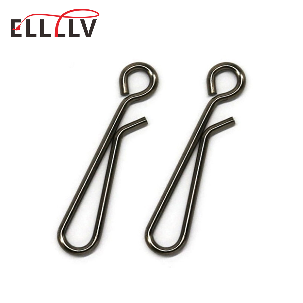 Saltwater Fishing Hook - 100 個海水釣りステンレス鋼オープンアイぶら下げスナップクイックチェンジピンフックルアーコネクタ釣りアクセサリー
