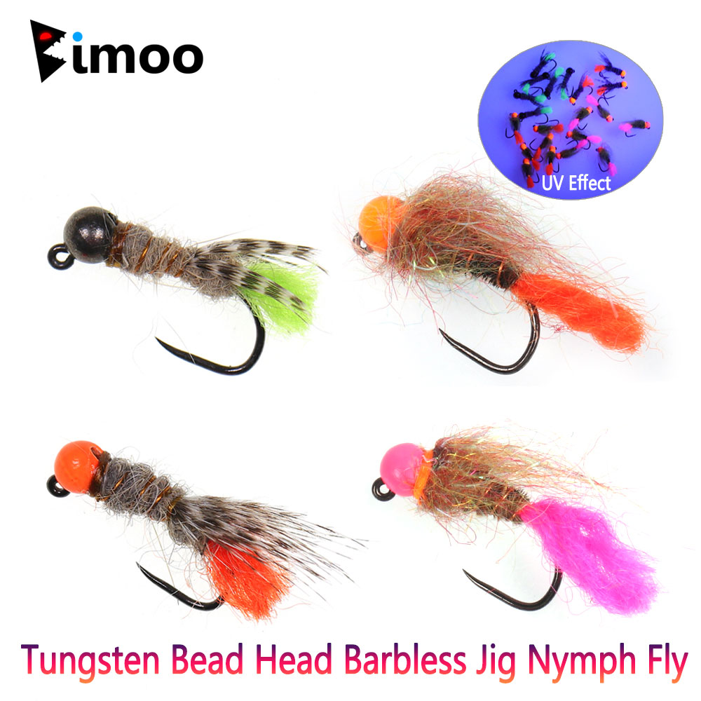 Fishing Equipment Europe - Bimoo-タングステンビーズヘッド,6個,バーブレスジグ,ニンフフライ,ファストシンク,ヘアイヤー,ダブ,ユーロ,蛍光灯,ウェットフライ,トラウトフィッシングルアー