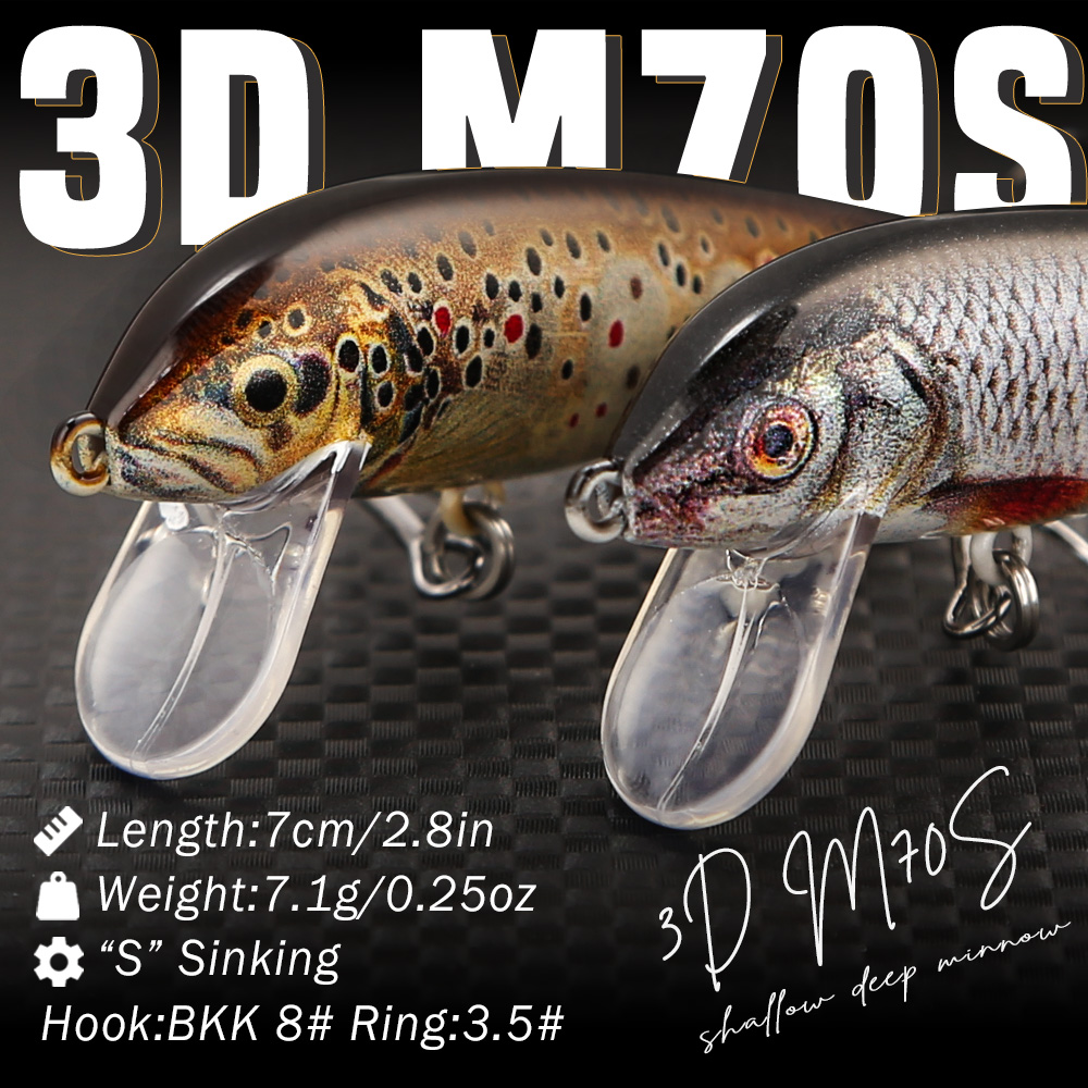 B&U フィッシング ルアー シンキング ミノー、3D リア - Saltwater Fishing Hook のレビューと価格