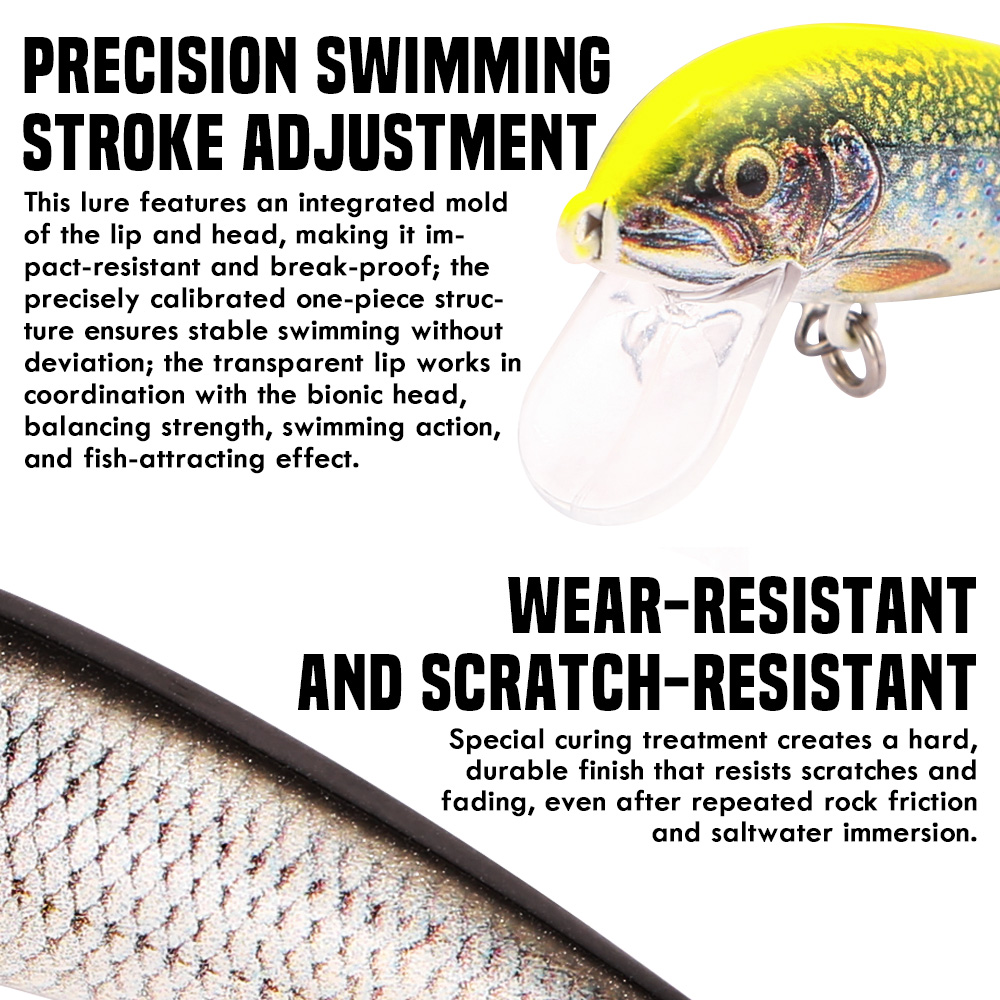 B&U フィッシング ルアー シンキング ミノー、3D リア - Saltwater Fishing Hook のレビューと価格
