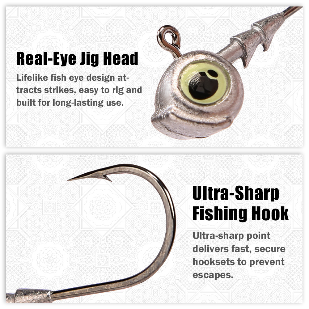 B&U フィッシュアイジグヘッド、鋭利な高炭素鋼製釣り針、鉛 - Saltwater Fishing Hook のレビューと価格