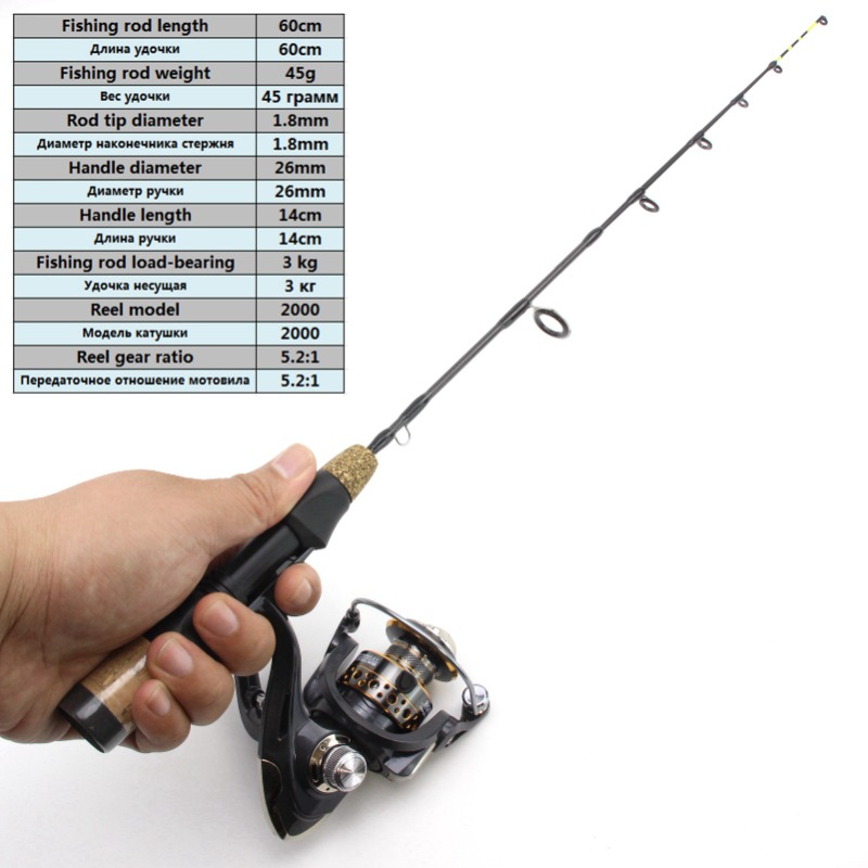 60 センチメートル 2 ヒントロッドリールコンボ冬氷釣り竿 - Fishing Equipment Europe のレビューと価格