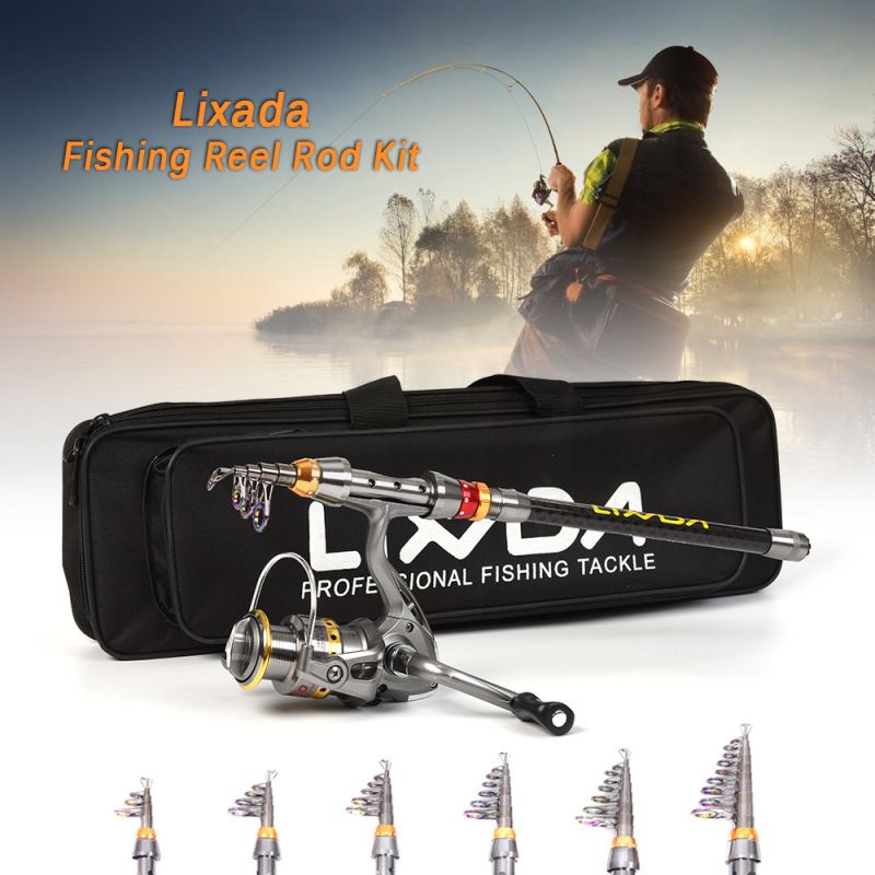 Lixada-伸縮式釣り竿,カーボンファイバーリール - Fishing Equipment Europe のレビューと価格
