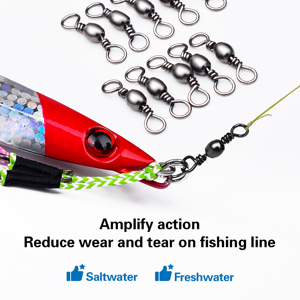 100 個釣りスイベルコネクタバレルステンレス真鍮淡水ローリ - Saltwater Fishing Hook のレビューと価格