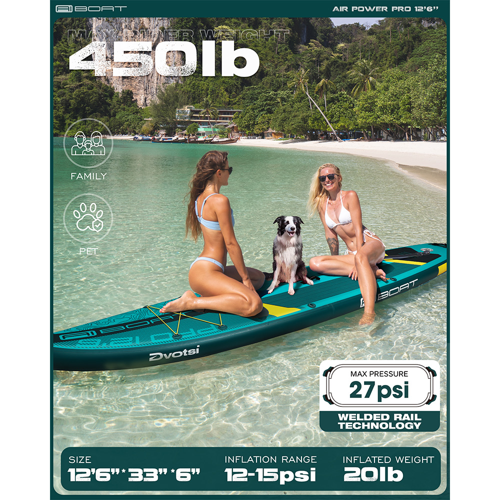 AIBOATグリーンプロSUP防水インフレータブルパドルボー - Fishing Equipment Stores のレビューと価格
