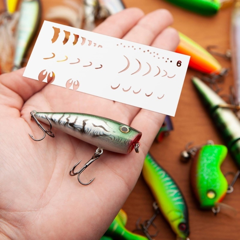 釣りルアー絵画テンプレート 6 個 スケッチ スクラップブッ - Fishing Equipment Tackle のレビューと価格
