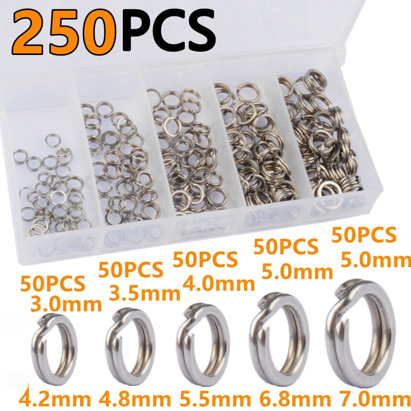 250 個 5 サイズ高強度大引張力釣りループ釣りステンレス - Fishing Equipment Tackle のレビューと価格