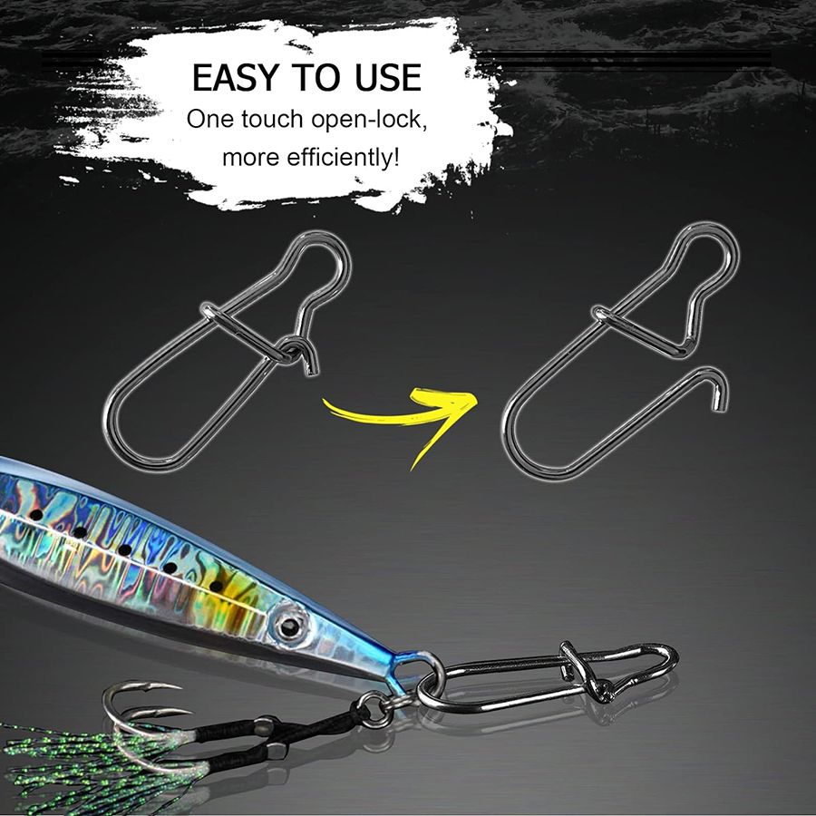 50 個クランクベイトスナップステンレス鋼デュオロックルアー - Fishing Equipment Tackle のレビューと価格