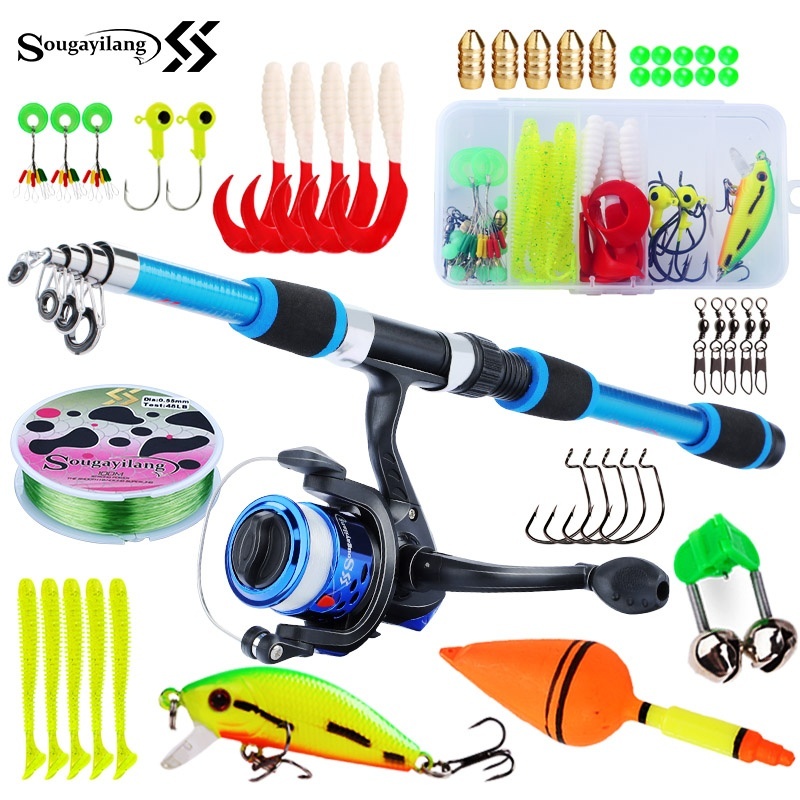 Sougayilang-子供用の完全な釣り竿セット,伸縮式釣 - Saltwater Fishing Hook のレビューと価格