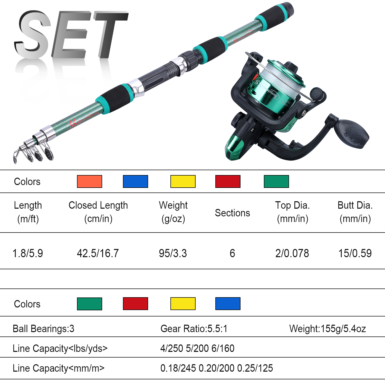 Sougayilang-子供用の完全な釣り竿セット,伸縮式釣 - Saltwater Fishing Hook のレビューと価格